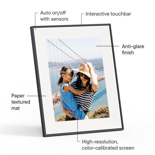 Image showing the front of Aura Aspen Ink with Textured Mat Frame and highlighting it's features